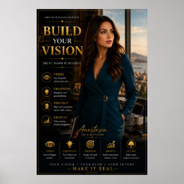 Póster Construye Tu Visión – Oficina de Motivación Ejecut