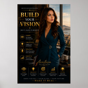Póster Construye Tu Visión – Oficina de Motivación Ejecut