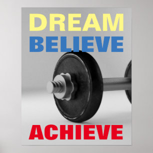Póster Construyendo el cuerpo de tus sueños Motivacional
