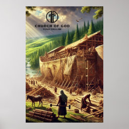 Póster Construyendo el papel arca de Noé