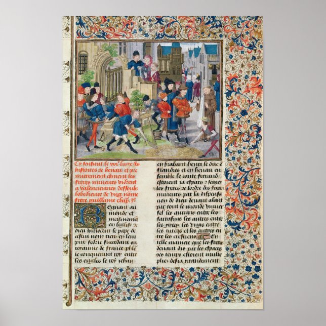 Póster Construyendo las bases del monasterio (Frente)