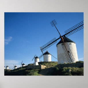 Póster Consuegra, La Mancha, España, molinos de viento 2