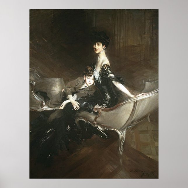 Póster Consuelo Vanderbilt y Son Ivor, Giovanni Boldini (Frente)