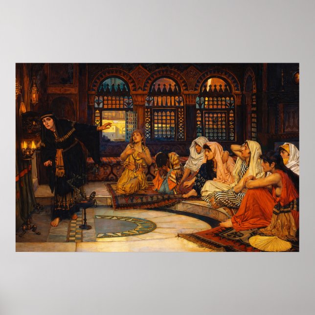 Póster Consultando el Oráculo por John William Waterhouse (Frente)