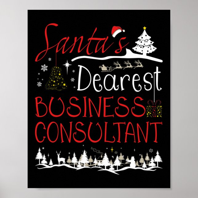 Póster Consultor de negocios Xmas Job Cute Navidades (Frente)
