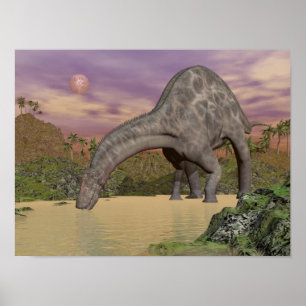 Póster Consumición del dinosaurio del Dicraeosaurus - 3D