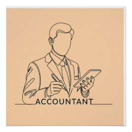 Póster contador, arte de una línea, con texto y color