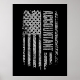 Póster Contador bandera de EE. UU. diseño desgastado