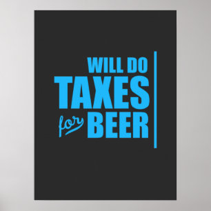 Póster Contador Hará Impuestos Por La Cerveza
