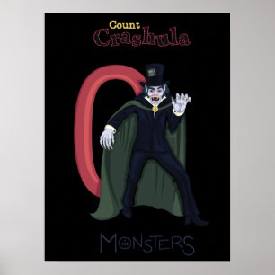Póster Contar Crashula en números rojos (serie de monstru