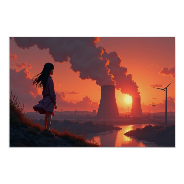 Póster Contemplación al atardecer (Anverso)