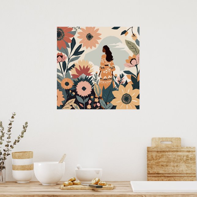 Póster Contemplación de jardines (Cocina)