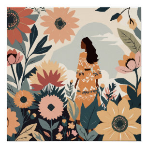 Póster Contemplación de jardines