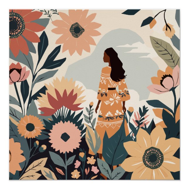 Póster Contemplación de jardines (Anverso)