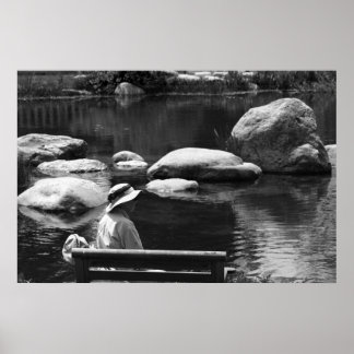 Póster Contemplación, jardines de las grandes manantiales