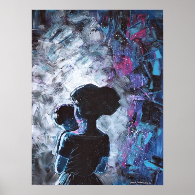 Póster Contemplación - Pintura acrílica (Frente)