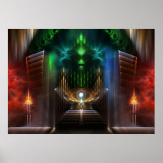 Póster Contemplando al Poster de Oz Fractal Art Wall