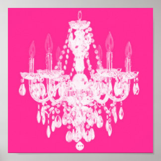 Póster Contemporary Chandelier Silhouette Art - Print #1