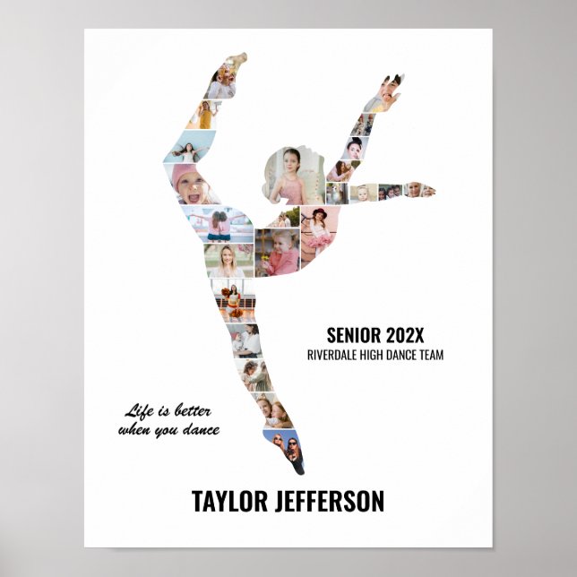 Póster Contemporary Dance Photo Collage Senior Gift (Frente)