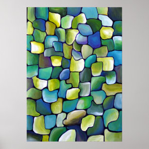 Póster Contemporary Green Pattern