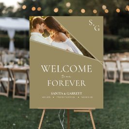 Póster Contemporary Photo Wedding Welcome Sign