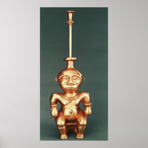 Póster Contenedor de cal de oro fundido, Quimbaya