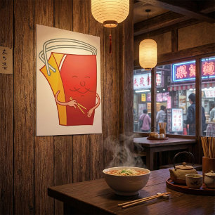 Póster Contenedor de comida china completa