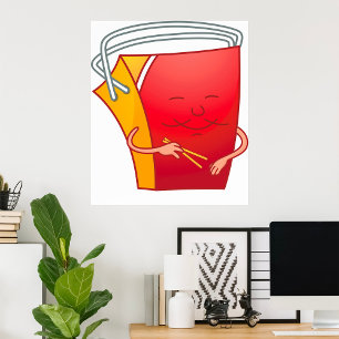 Póster Contenedor de comida china completa