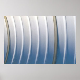 Póster Contenedor de plástico azul y blanco