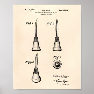 Póster Contenedor Para Nail 1952 Patent Art Old Peper