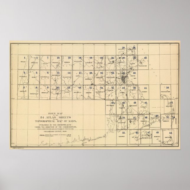 Póster Contents to Massachusetts Atlas (Frente)
