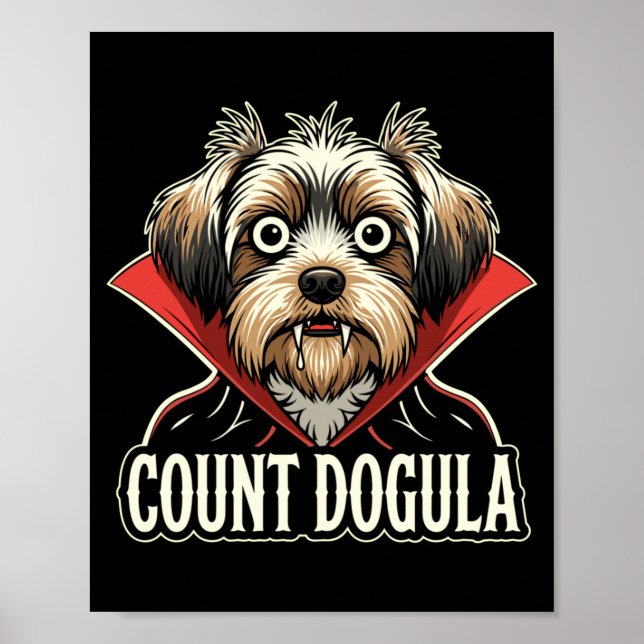Póster Conteo de hombres dogula divertido perro tema fies (Frente)