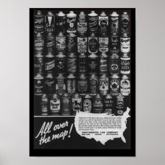 Póster Continental Can Company Cone Top Beer Can Poster
