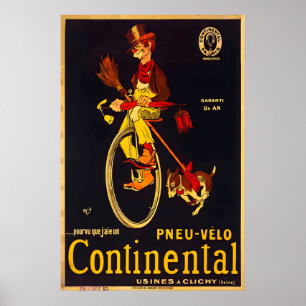 Póster Continental Tyres París 1900 CARTEL IMPRESO A5-A1