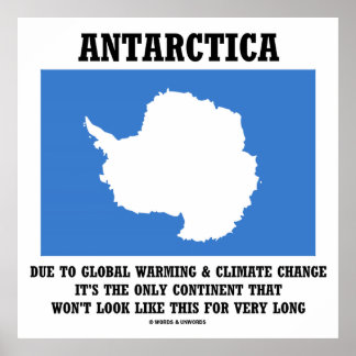 Póster Continente Antártico del calentamiento global