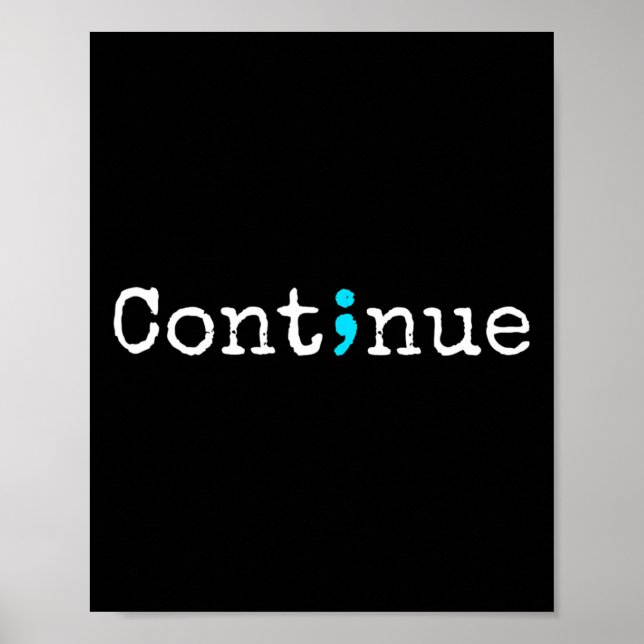 Póster Continuar - Conciencia sobre la salud mental (Frente)