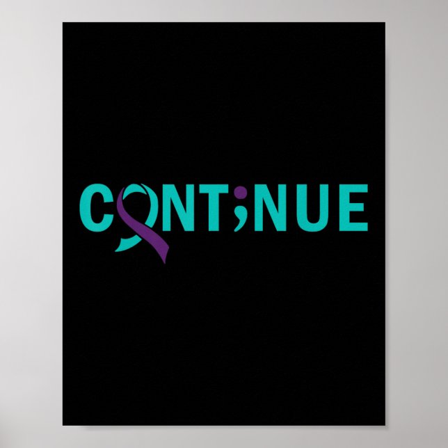 Póster Continuar la conciencia de prevención del suicidio (Frente)