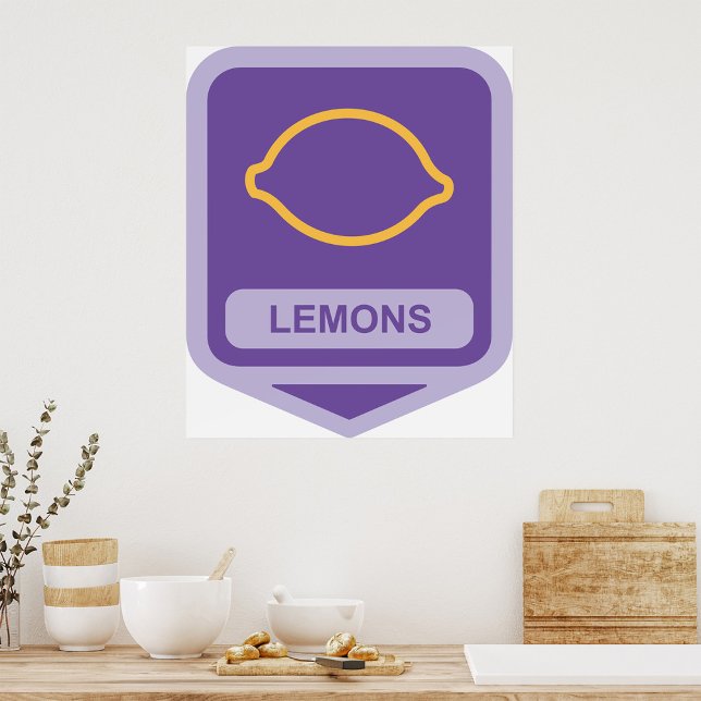 Póster Contorno de limón Púrpura y Fruta Amarilla (Subido por el creador)