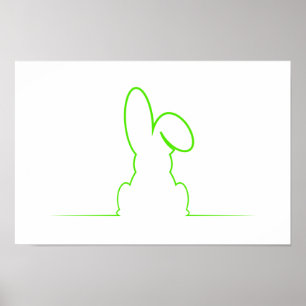 Póster Contorno de una liebre verde clara