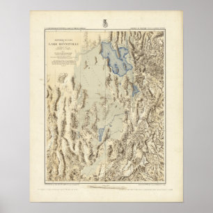 Póster Contorno restaurado del lago Bonneville