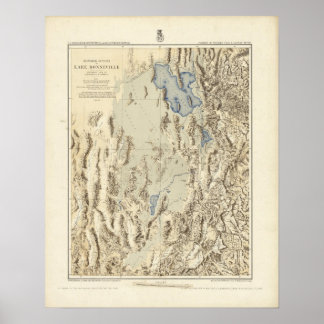 Póster Contorno restaurado del lago Bonneville