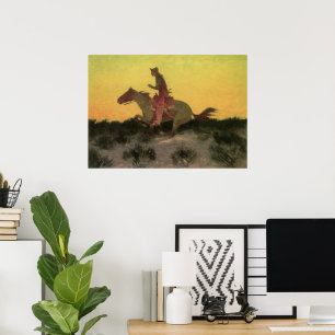 Póster Contra la puesta de sol de Remington, Vaqueros Vin