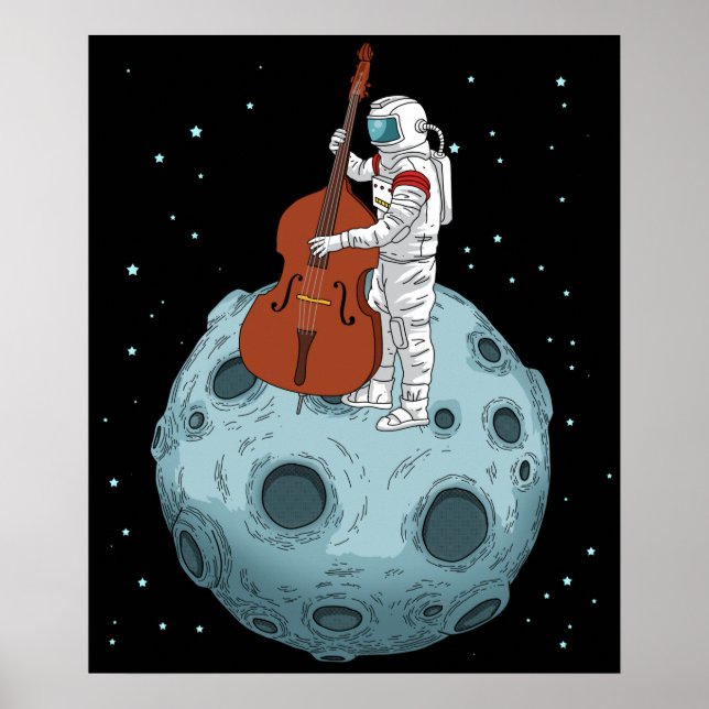 Póster Contrabass Jazz Music Uprist Bass Doble Bass (Frente)