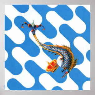 Póster Contrada Capitana dell' Onda (Ola) Palio