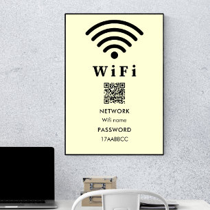 Póster Contraseña de código QR Wifi   Buscar Para Conecta