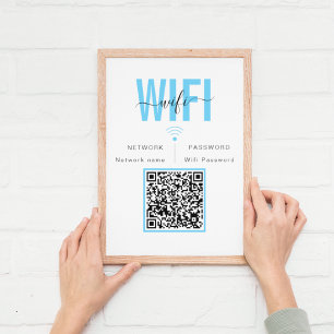 Póster Contraseña de red de WIFI de Cute   Código QR