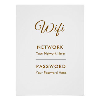 Póster Contraseña de Red Wifi Promocional