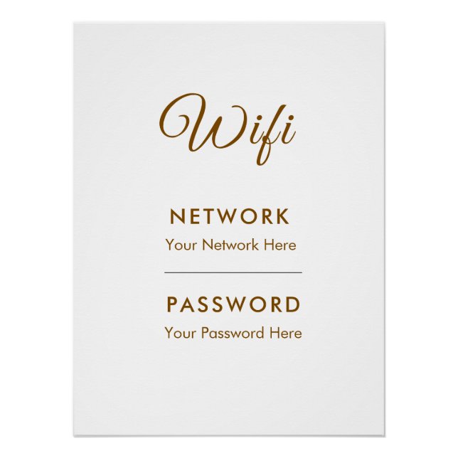 Póster Contraseña de Red Wifi Promocional (Anverso)