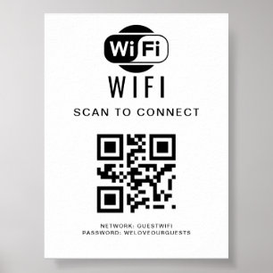 Póster Contraseña de Wifi   Análisis de código QR para co