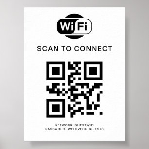 Póster Contraseña de Wifi   Análisis de código QR para co